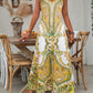 👗2026 Hot Sale✨Women’s Retro Print V-Neck Sleeveless Maxi Dress
