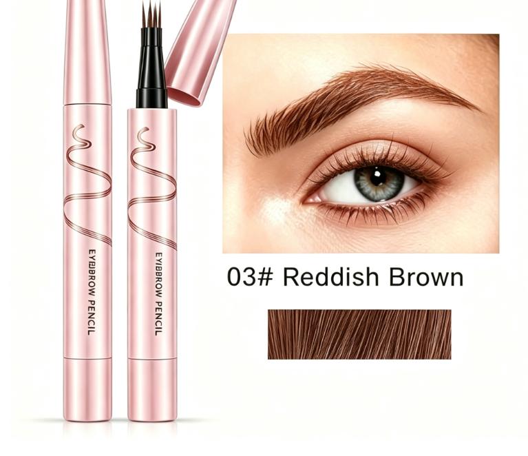 🔥Last Day-Buy 1 Get 1 Free!🎁🖤 Waterproof Eyebrow Pencil with 4-Prong Tip | Ultra-Fine Lines for Natural Hair-Like Effect 💗 | 24-Hour Smudge-Proof Wear 🌧️