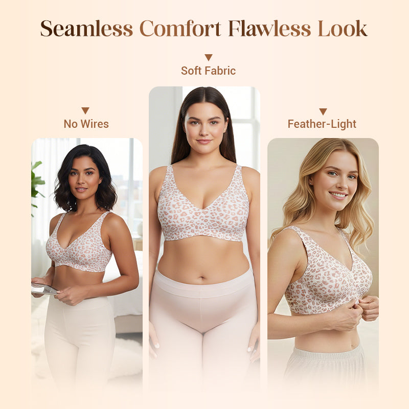 💗LIMITED TIME SALE 50% OFF⚡50K+ SOLD💕 Jelly Wireless Womens Comfortable Wireless Bras Push Up Bralettes Seamless Tshirts Bras Deep V Everyday Bras