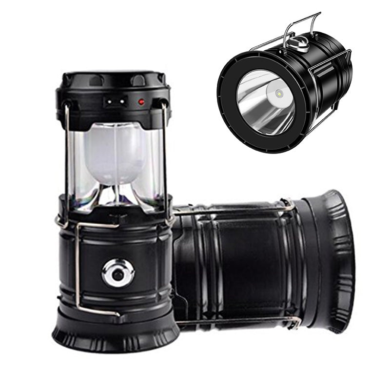 Solar Rechargeable Camping Lantern – Collapsible LED, IPX5 Waterproof 💡 Magnetic Base & Foldable Hook 🏔️ Ideal for Camping, Hiking & Emergency Outages 🔋
