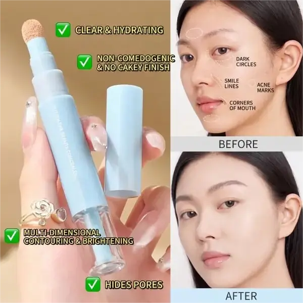 🔥Buy 1 Get 1 Free ( 2 Pcs Total ) NOW!💄Multipurpose Hydrating Liquid Concealer Pen  ✨