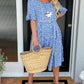 Round Neck Polka Dot Print Midi Dress