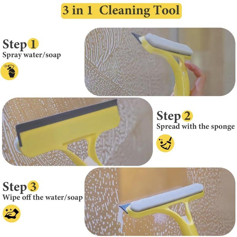 🧽 Last Day Special Price £9.99 ! 🔥Buy 2 Get 1 Free💦3 in 1 Window Cleaning Scraper