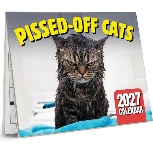 🏆 Last Day Special Price £7.99! 🗓️PISSED-OFF CATS😼💢2027 Wall Calendar - Funny Gift for Cat Lovers