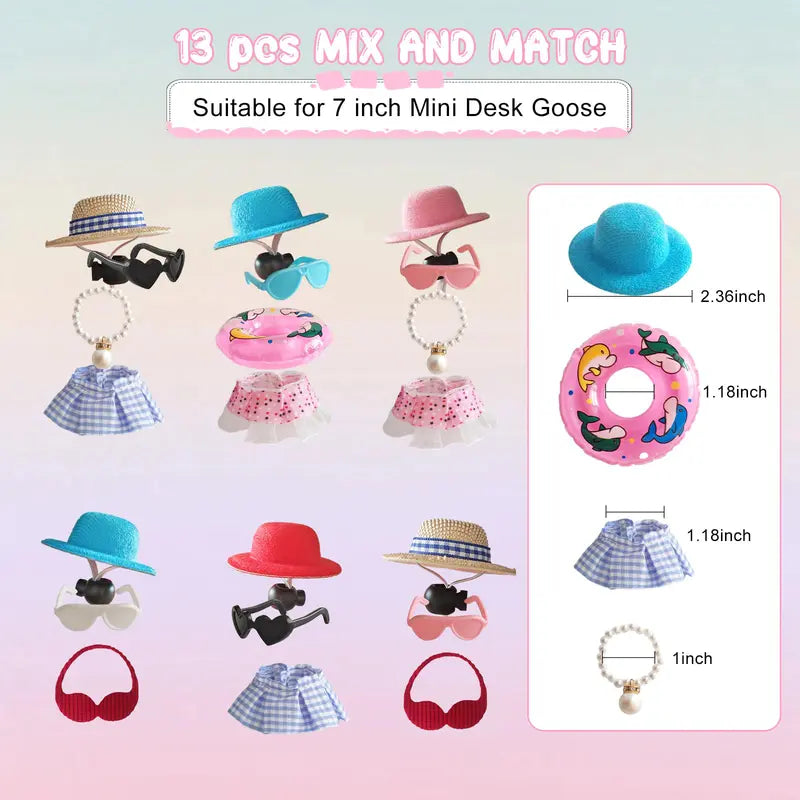 7 Inch Desk Goose Statue Dress Up Outfits/Outfits Only