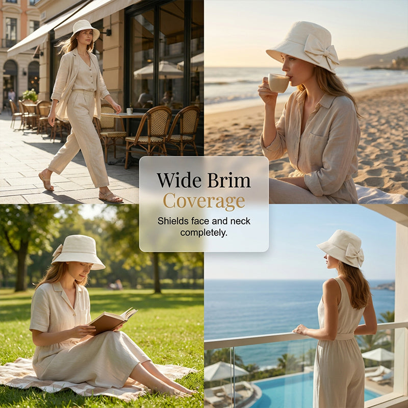 🥳SUMMER HOT SALE🥳💞50K+ SOLD!💥50% OFF! 🔥 Women's Bowknot Wide Brim Sun Hat ☀️ UV Protection Summer Beach Hat 🌴（副本）