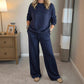 ⏰Last Day Sale - 49% OFF✨Women's Glitter Pullover Sweater & Pants 2-Piece Set