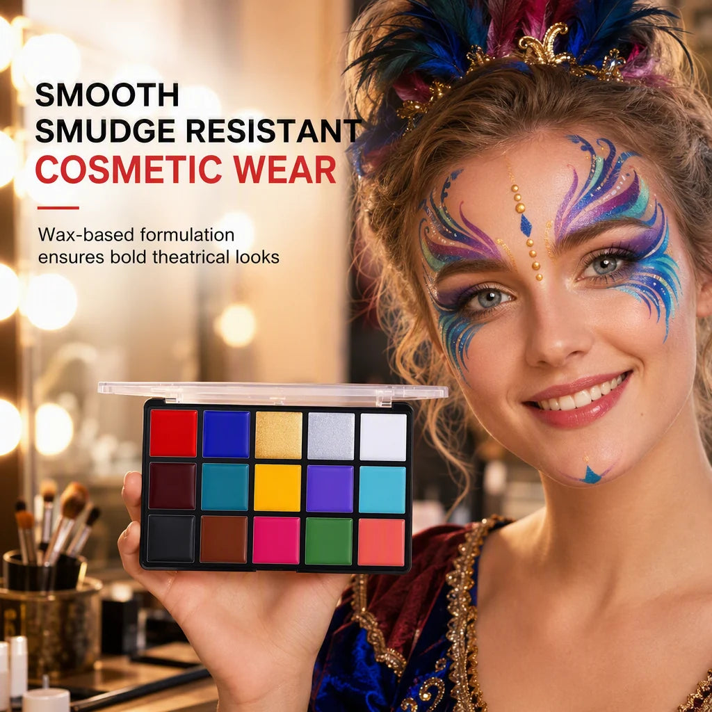 15 Colors Oil Based Face and Body Paint Palette