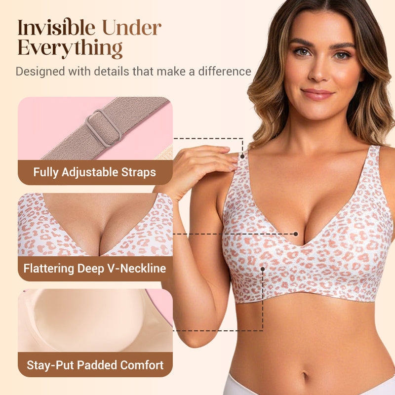 💗LIMITED TIME SALE 50% OFF⚡50K+ SOLD💕 Jelly Wireless Womens Comfortable Wireless Bras Push Up Bralettes Seamless Tshirts Bras Deep V Everyday Bras