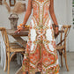 👗2026 Hot Sale✨Women’s Retro Print V-Neck Sleeveless Maxi Dress