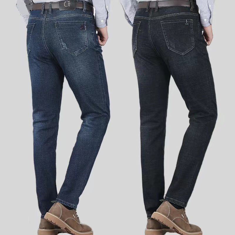 📢📢40% OFF !! ⏰Men's Elastic High Waist Straight Leg Jeans – Stretch Cotton, Breathable, Classic Fit ✨
