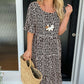 Round Neck Polka Dot Print Midi Dress