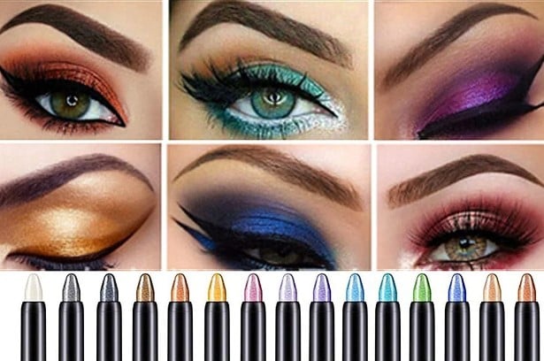 ✨LIMITED‑TIME 50% OFF! ✨Waterproof Highlighter Eyeshadow Pencil, Shimmer Glitter Cream Makeup Stick, Long‑Lasting for Eyes, Face & Party Looks