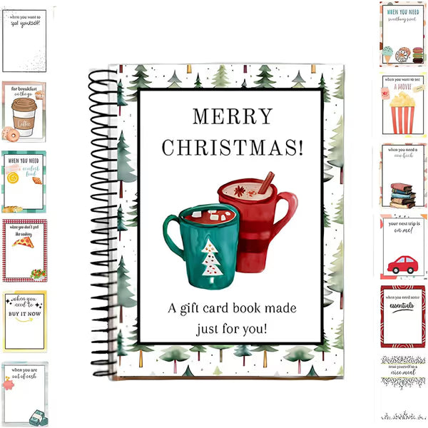 🎁70% OFF!!!-Ready for Christmas!🎅Christmas Gift Card Book, DIY Spiral-Bound Christmas Gift Card Holder Book🎁Personalized Xmas Gifts for Family, Festive & Party Supplies