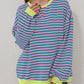 🎁 Hot Sale 49% OFF 🔥Women's Oversized Striped Long Sleeve Pullover