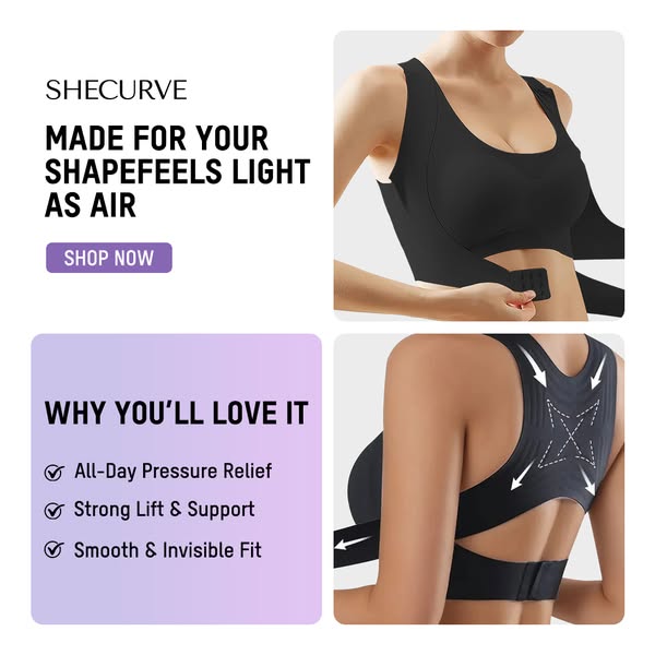 🎉Front Closure Cross-Back Wireless Posture Bra