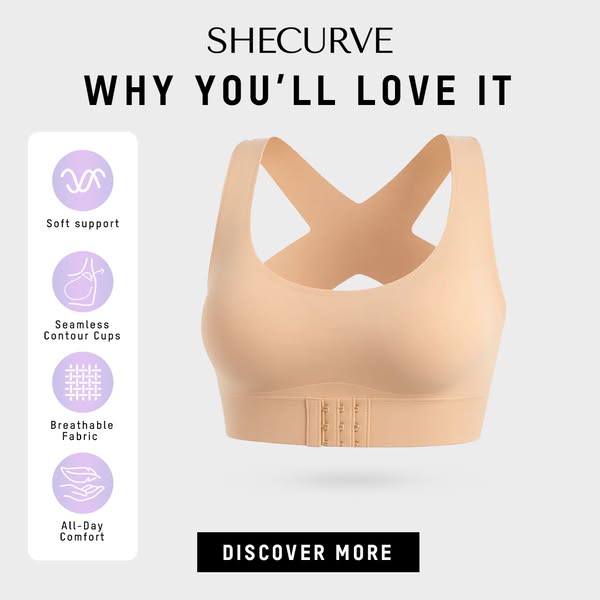 🎉Front Closure Cross-Back Wireless Posture Bra