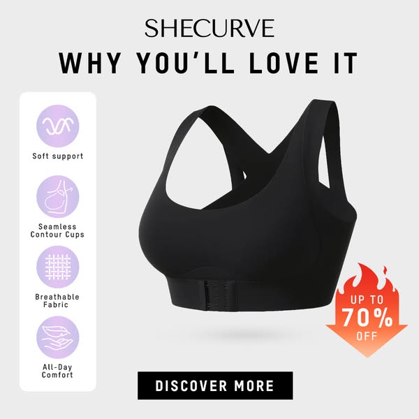 🎉Front Closure Cross-Back Wireless Posture Bra