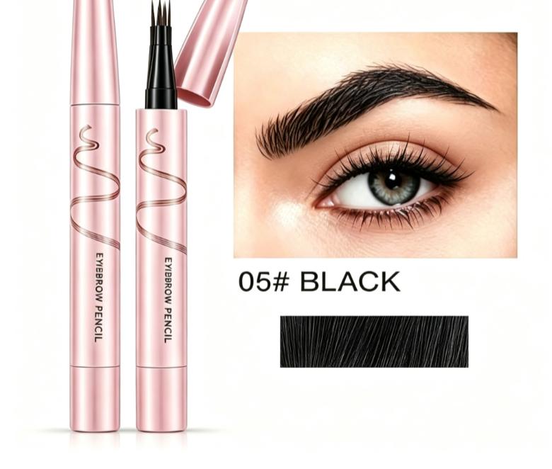 🔥Last Day-Buy 1 Get 1 Free!🎁🖤 Waterproof Eyebrow Pencil with 4-Prong Tip | Ultra-Fine Lines for Natural Hair-Like Effect 💗 | 24-Hour Smudge-Proof Wear 🌧️