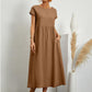 🌸 60% OFF NOW! 🌸Summer Fashion Solid Color Cotton Linen Pocket Dress
