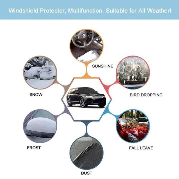 📢📢40% OFF !! ⏰Windshield Anti-Snow & Anti-Frost Cover with Mirror Protection – Ready-to-Drive in Any Weather!