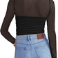 💃Last Day Sales -50% OFF🎉Women's Sparkle Mesh Sheer Long Sleeve Ruched Top