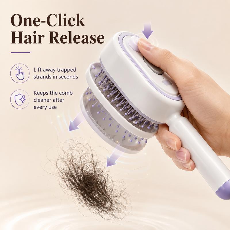 🔥LAST DAY SALE ONLY ￡14.99!!🔥ProGlide™🇬🇧 Scalp Massager Comb 💆‍♀️ – Self-Cleaning 🧼, Tangle-Free ✂️ & Frizz-Control Hair Brush with Soothing Mist Spray 💨✨ | Perfect for Dry, Brittle Hair 💧🌟