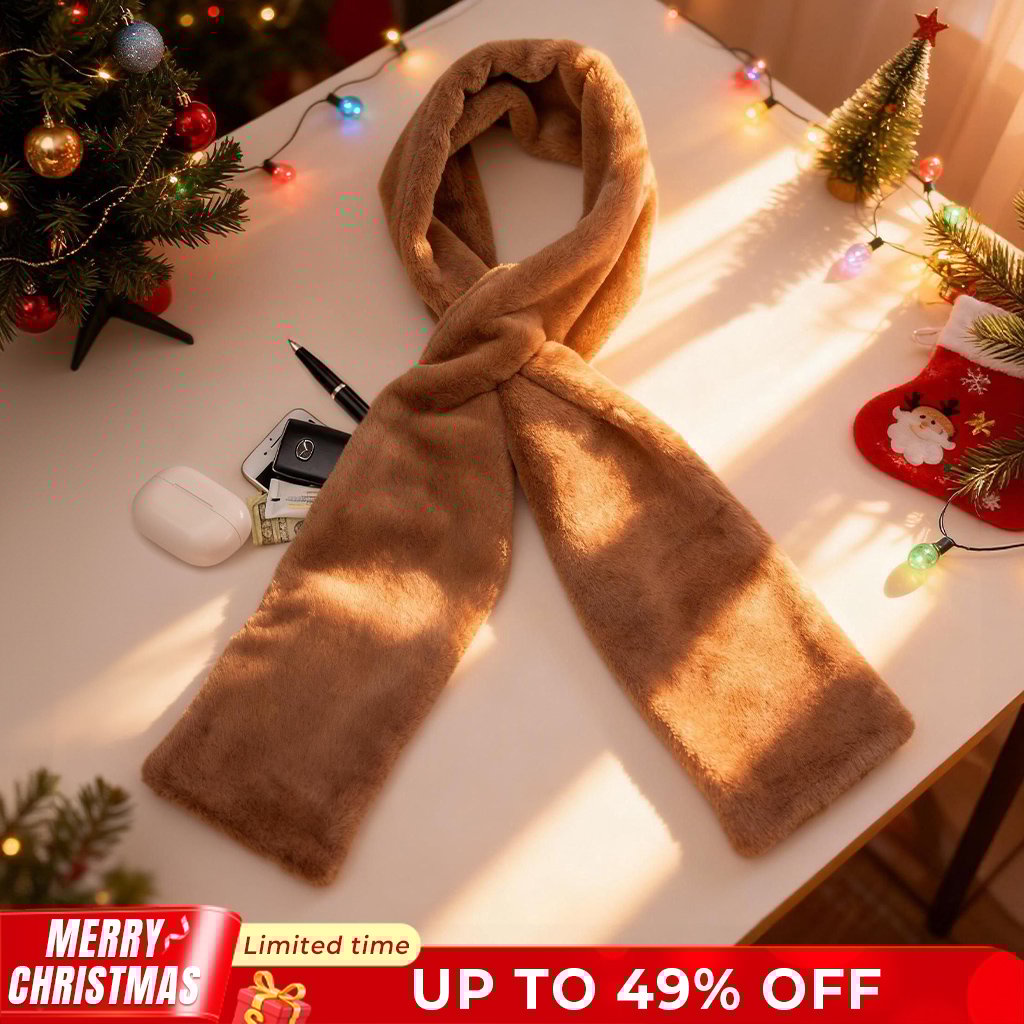 🎁Christmas Sale 49% OFF❄️ Faux-Fur Pull-Through Scarf with Hidden Pocket
