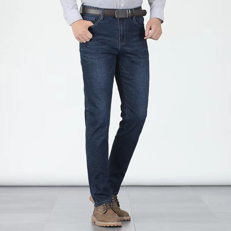 📢📢40% OFF !! ⏰Men's Elastic High Waist Straight Leg Jeans – Stretch Cotton, Breathable, Classic Fit ✨