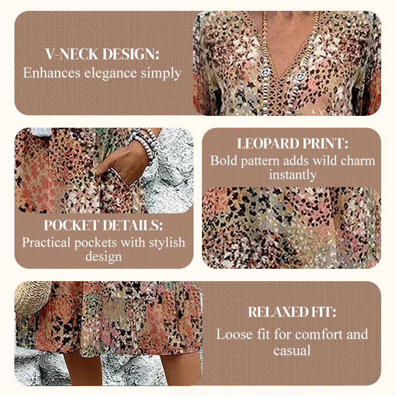 2026 Hot Sale 💥Safari Chic Leopard Dress