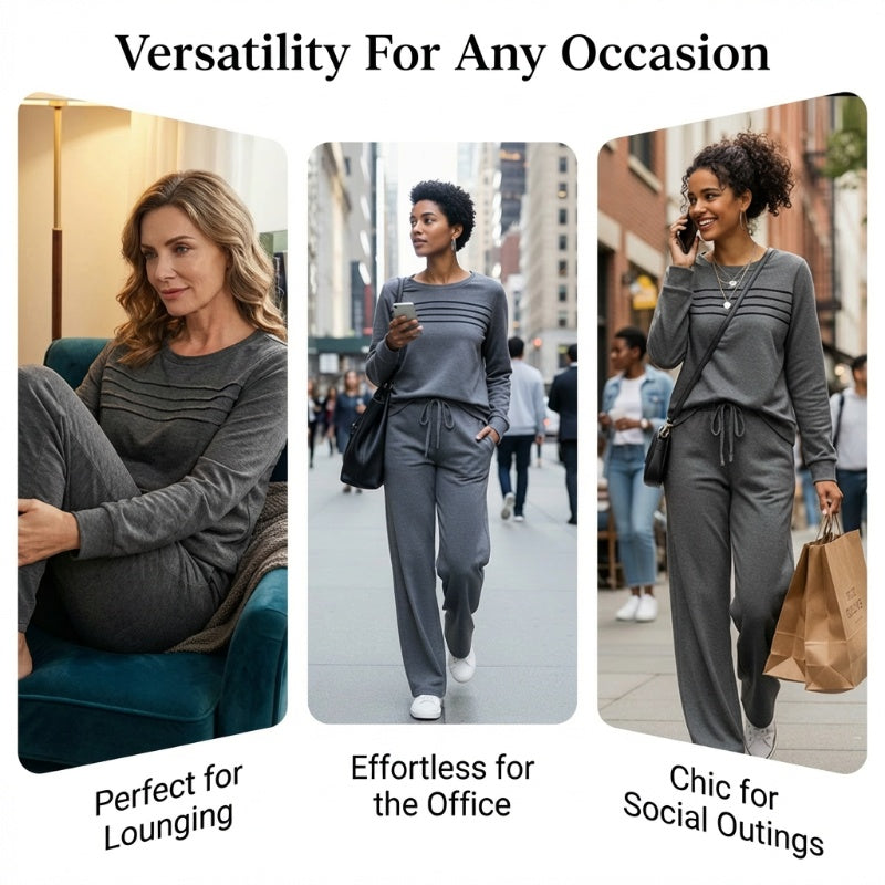 🌸Women's Crew Neck Top & Drawstring Pants Set