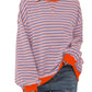 🎁 Hot Sale 49% OFF 🔥Women's Oversized Striped Long Sleeve Pullover