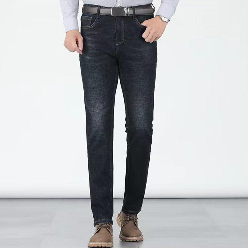 📢📢40% OFF !! ⏰Men's Elastic High Waist Straight Leg Jeans – Stretch Cotton, Breathable, Classic Fit ✨