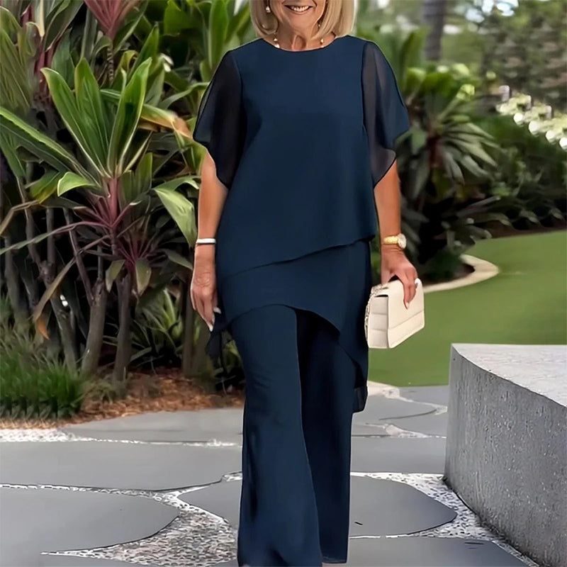 🎁New arrival 50% OFF💥Charming Irregular Top & Wide Leg Pants Set