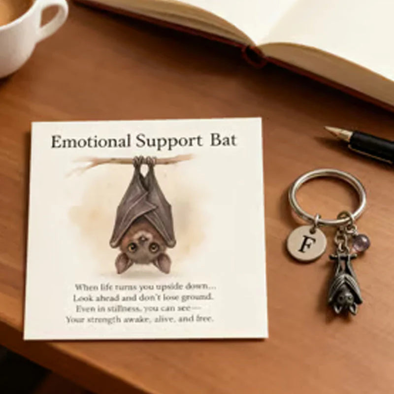🎅Christmas Gift Idea 🎁🦇Emotional Support Bat Inspirational Keychain