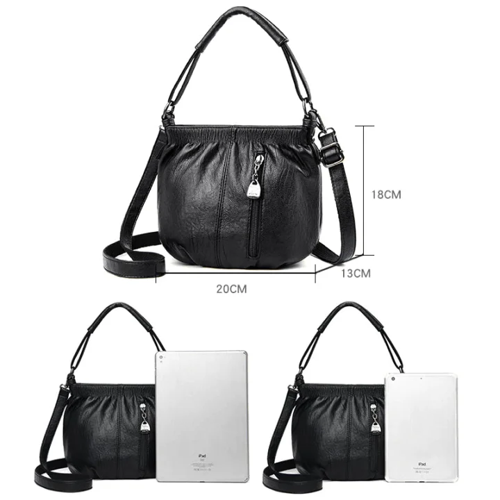 👜 60% OFF 💼 Pleated Bucket Leather Handbag – Soft Material, Adjustable Strap & Chic Casual Style ✨