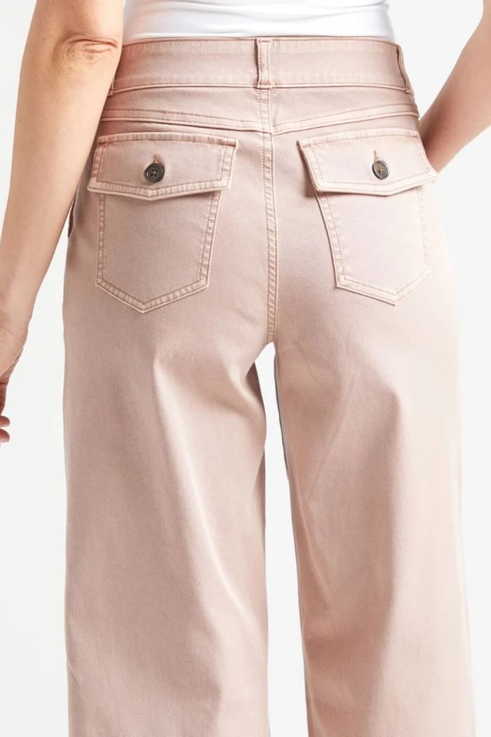 👖Stretch Twill Cropped Wide Leg Pants