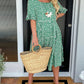 Round Neck Polka Dot Print Midi Dress