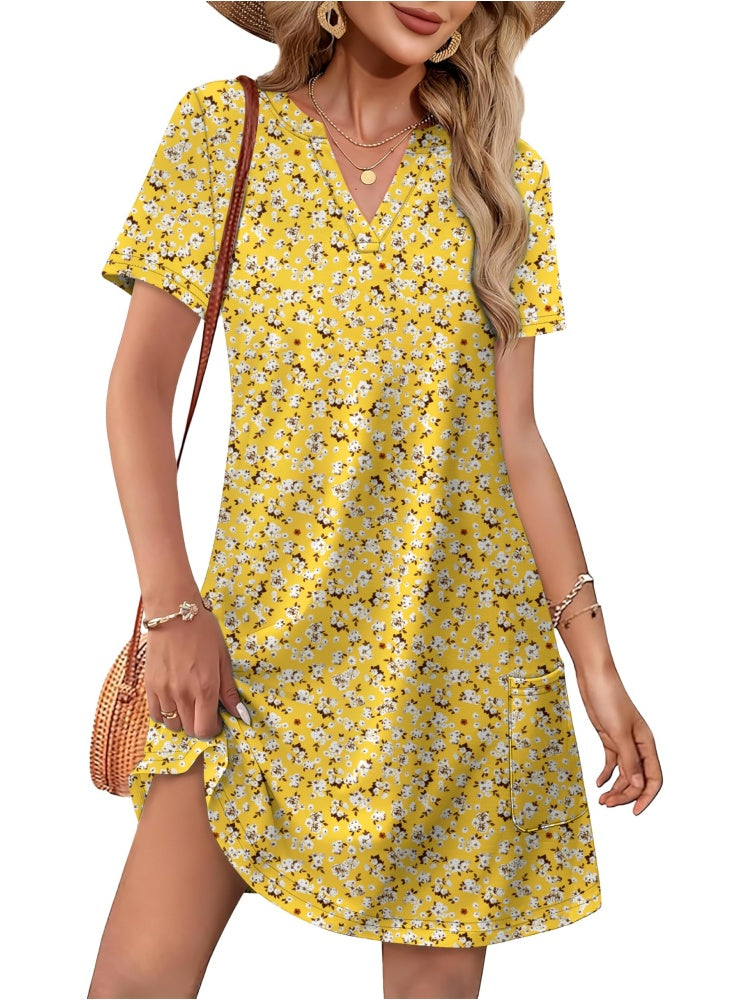 ⏰2026 Hot Sale 50% OFF💃Women's Casual V Neck Vacation Midi Dress With Pockets