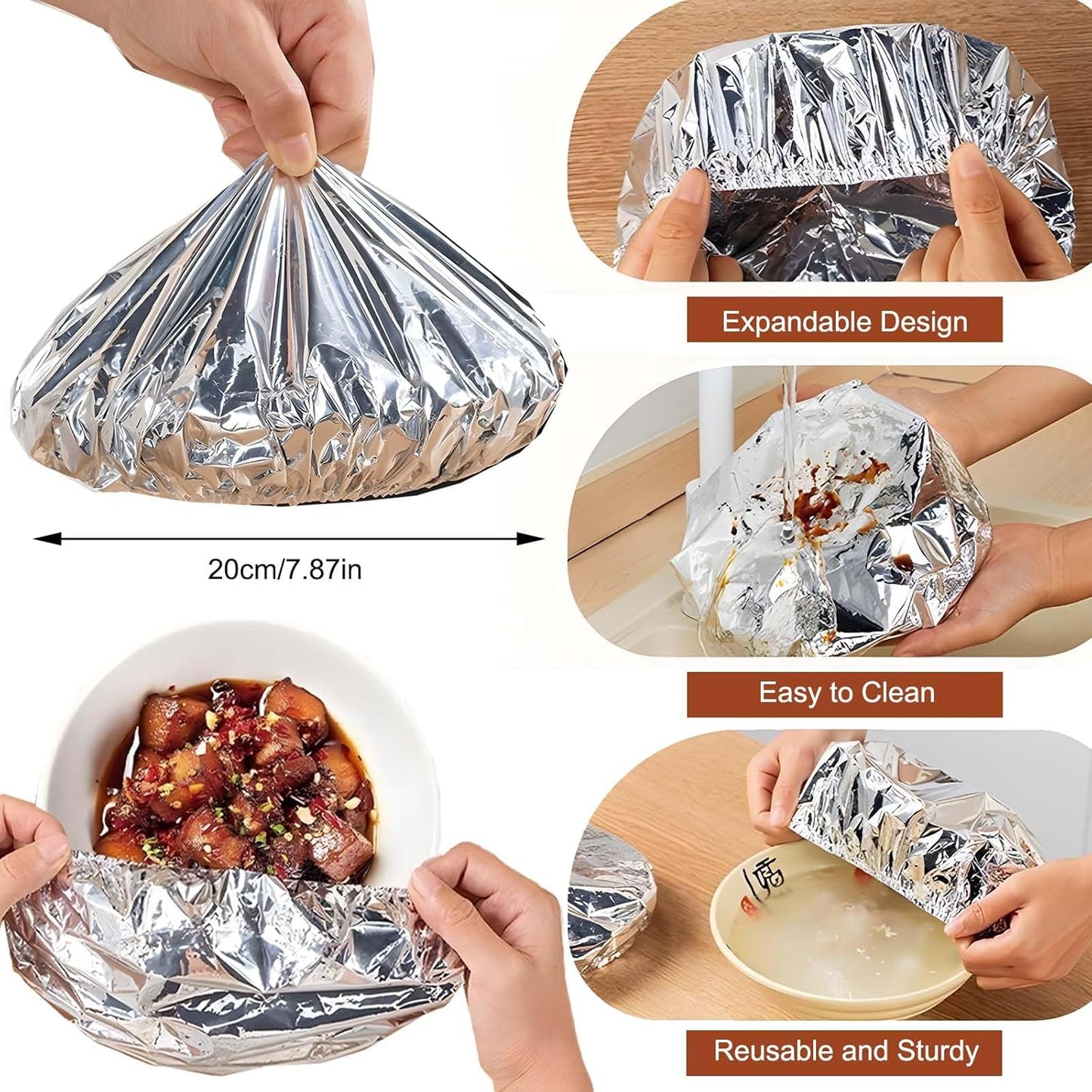 🍲Last Day Sale 50% OFF🔥 Home dining table & food container aluminum foil heat-retaining cover