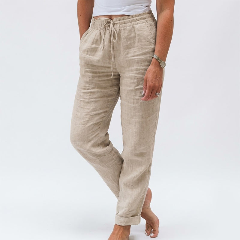 🌸LAST DAY SPECIAL PRICE: ￡11.99!!🌸Women's  Elastic Waist Cotton Linen Casual Pants