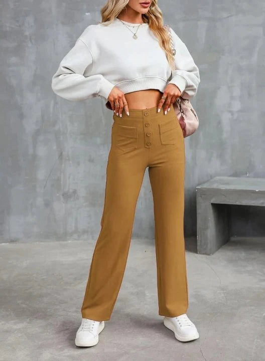 💖LAST DAY SALE 50% OFF💷Women's Casual High Waisted Pockets Stretch Pants
