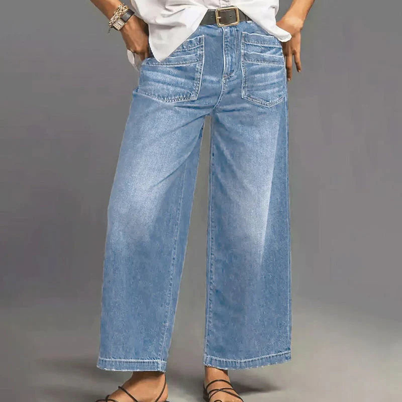📢📢59% OFF!!⏰Women's Casual High-Rise Wide-Leg Jeans
