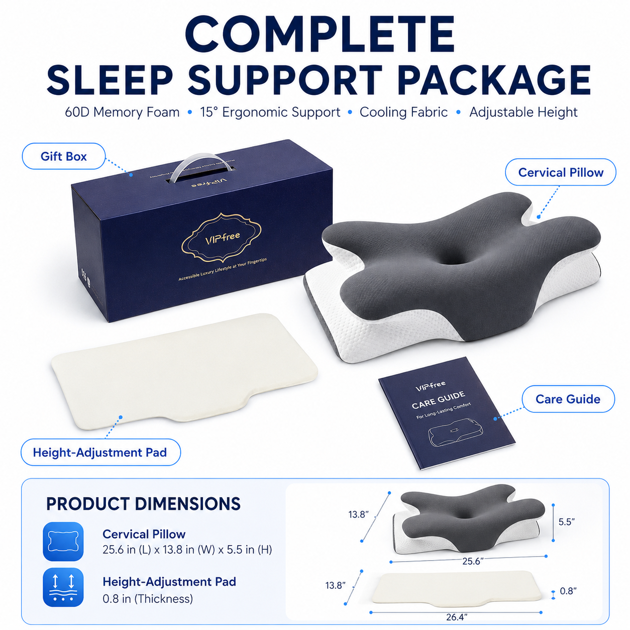 🥳 2026 HOT SALE 🥳  49% OFF! 🌙Ergonomic bamboo contour pillow – Relieves neck tension and promotes deep sleep. Perfect for back, side and stomach sleepers. Experience comfort all night long. 💤 ✨