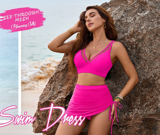👙LAST DAY SALE 49% OFF!!💐Swim Skirt High Waisted Bikini Sets Tummy Control Swimsuits