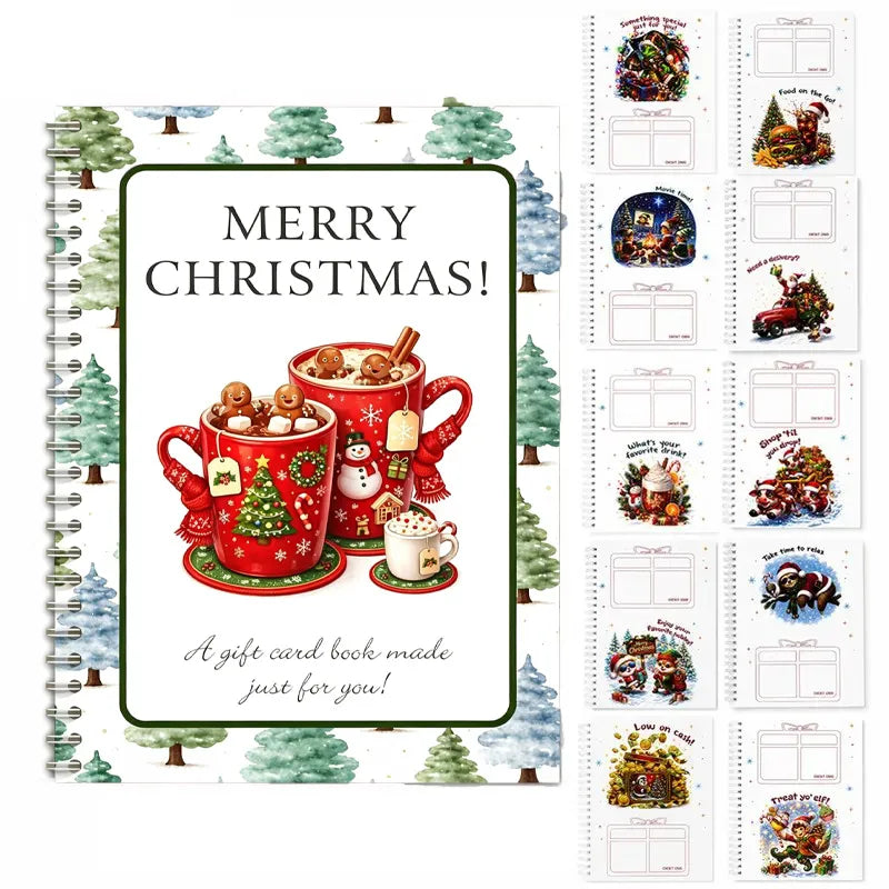 🎁70% OFF!!!-Ready for Christmas!🎅Christmas Gift Card Book, DIY Spiral-Bound Christmas Gift Card Holder Book🎁Personalized Xmas Gifts for Family, Festive & Party Supplies