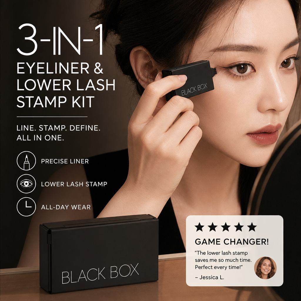 🏆 Last Day Special Price £9.99! 💄Buy 2 Get 1 Free🎁3‑in‑1 Eyeliner & Lower Lash Stamp Kit – Stamp perfect wings & lashes in seconds. Waterproof, smudge‑proof. No steady hand needed! 👁️🖌️
