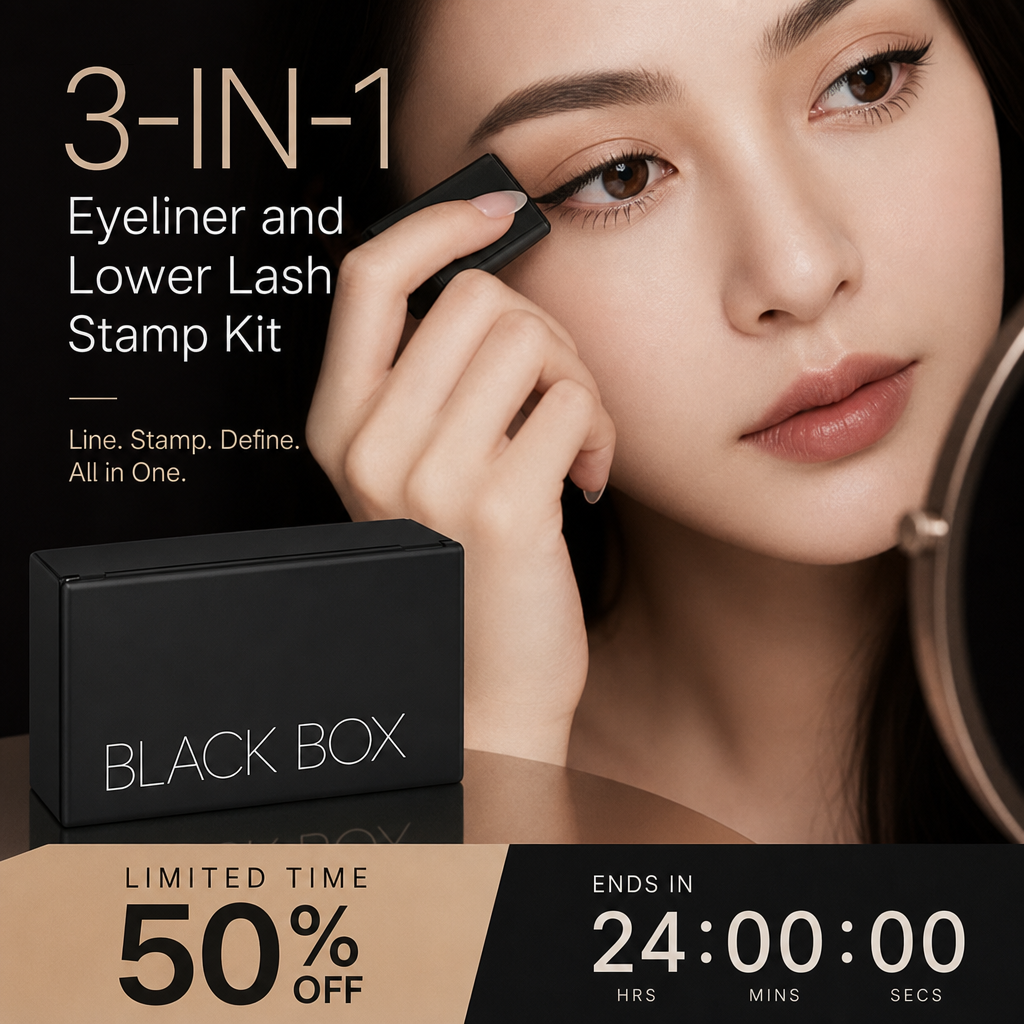 🏆 Last Day Special Price £9.99! 💄Buy 2 Get 1 Free🎁3‑in‑1 Eyeliner & Lower Lash Stamp Kit – Stamp perfect wings & lashes in seconds. Waterproof, smudge‑proof. No steady hand needed! 👁️🖌️