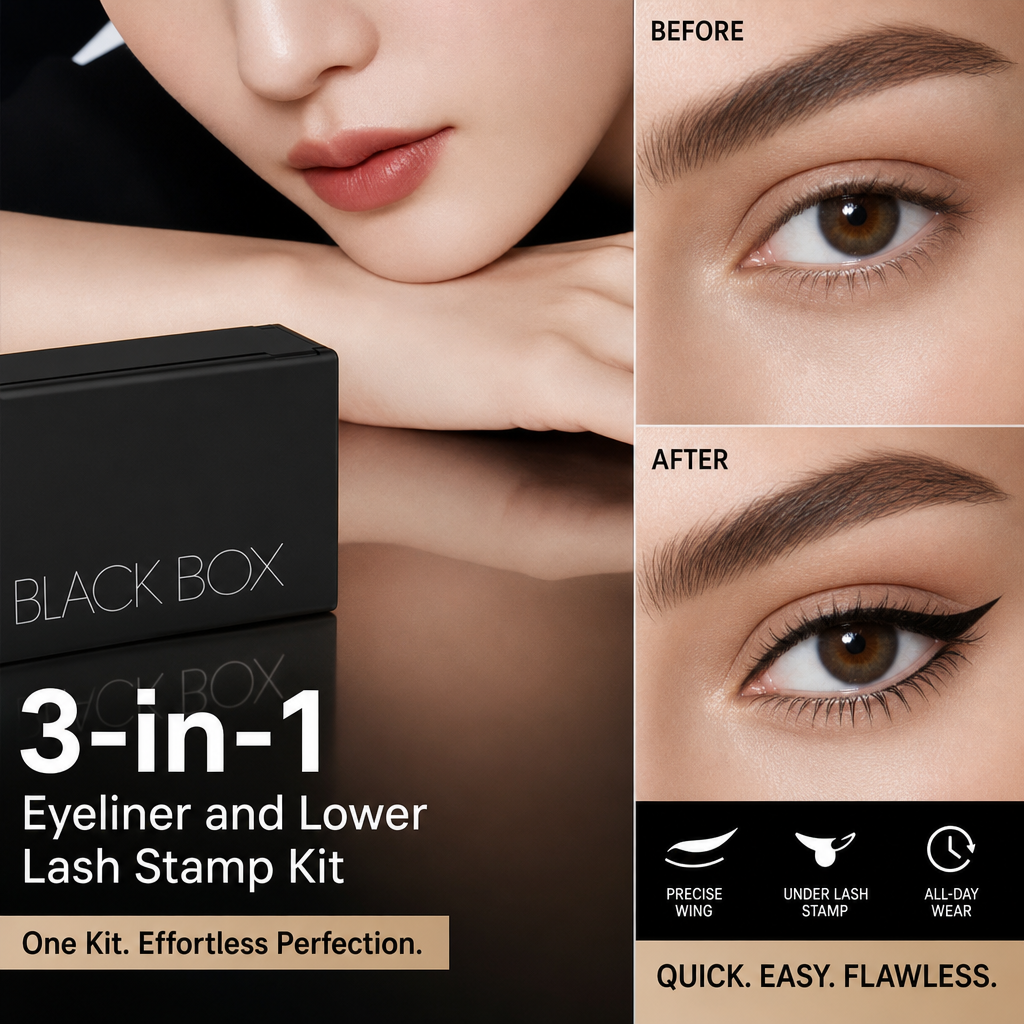 🏆 Last Day Special Price £9.99! 💄Buy 2 Get 1 Free🎁3‑in‑1 Eyeliner & Lower Lash Stamp Kit – Stamp perfect wings & lashes in seconds. Waterproof, smudge‑proof. No steady hand needed! 👁️🖌️
