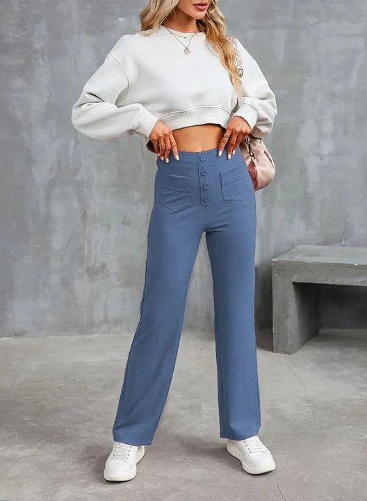 💖LAST DAY SALE 50% OFF💷Women's Casual High Waisted Pockets Stretch Pants